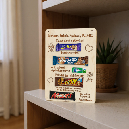 Prezent na Dzień Babci i Dziadka wyjątkowa Tabliczka na Batony